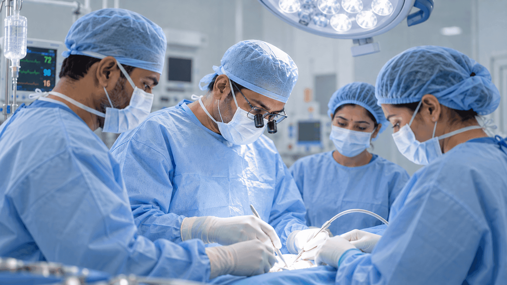 Orthopaedic surgeons in an operating room