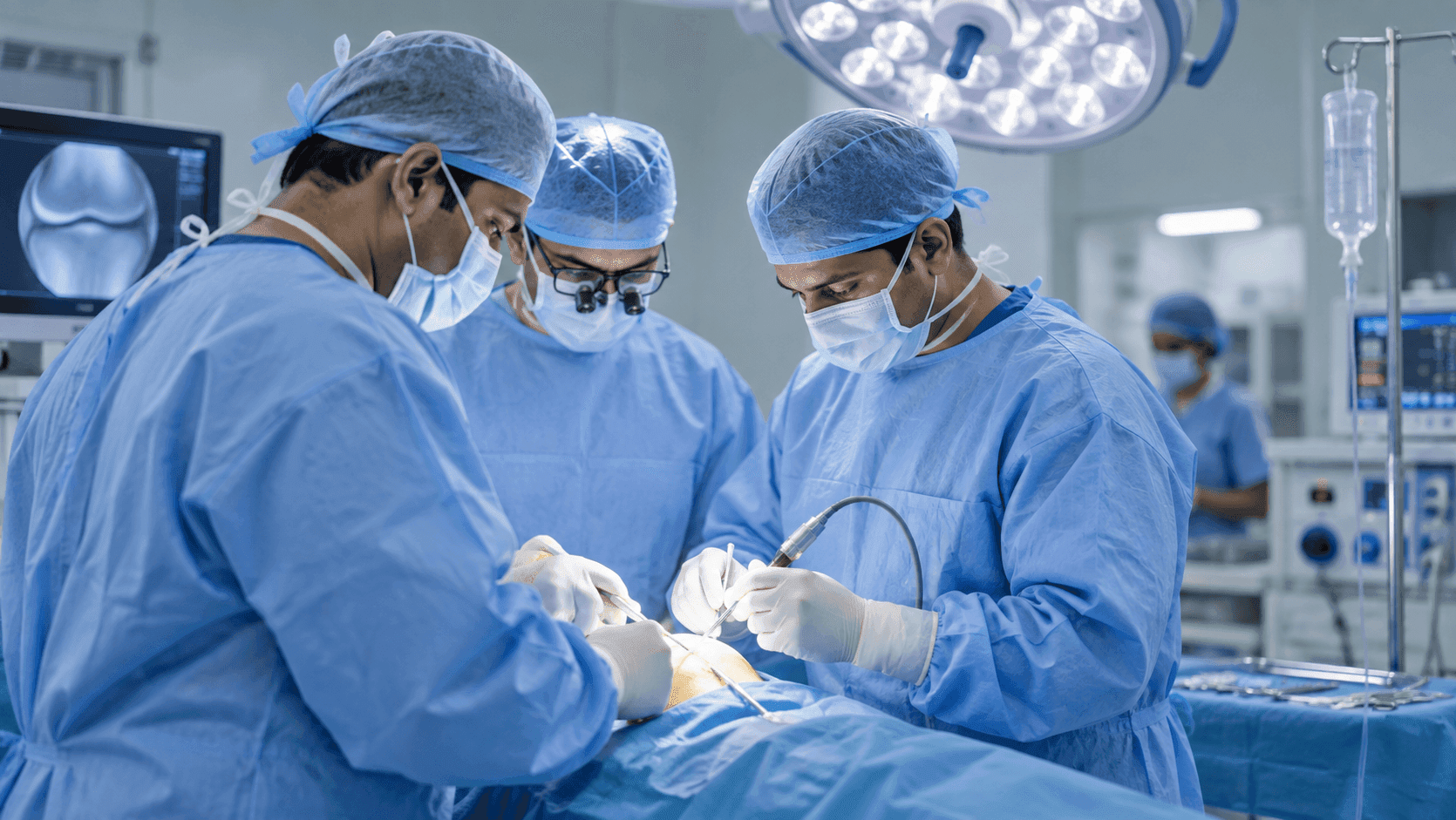 Surgical team performing a procedure